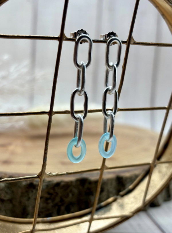 Ohrstecker silber - Achat paraiba – Bild 2