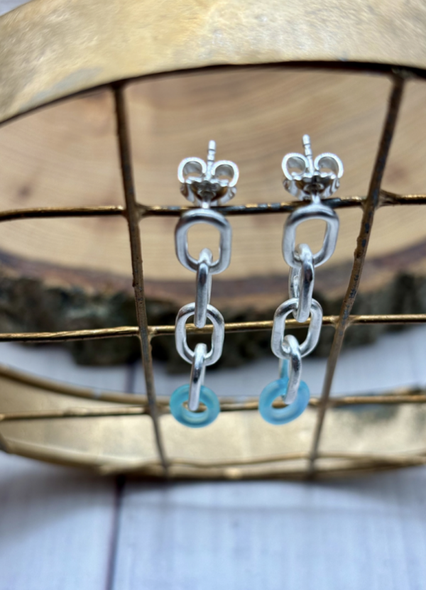 Ohrstecker silber - Achat paraiba – Bild 5