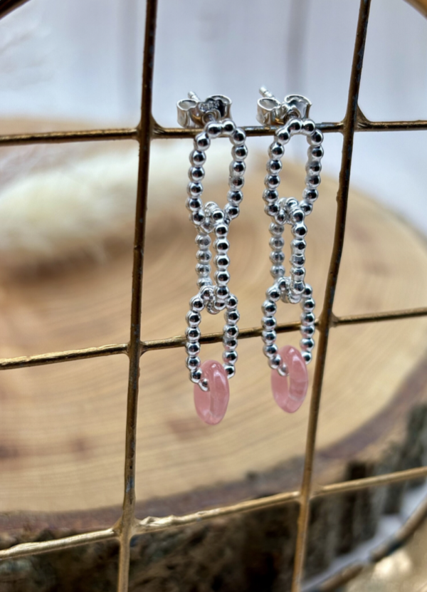 Ohrstecker silber - Rhodochrosite – Bild 2