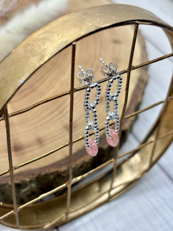 Ohrstecker silber - Rhodochrosite