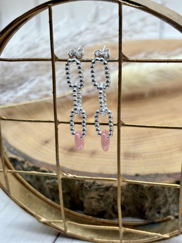 Ohrstecker silber - Rhodochrosite – Bild 5