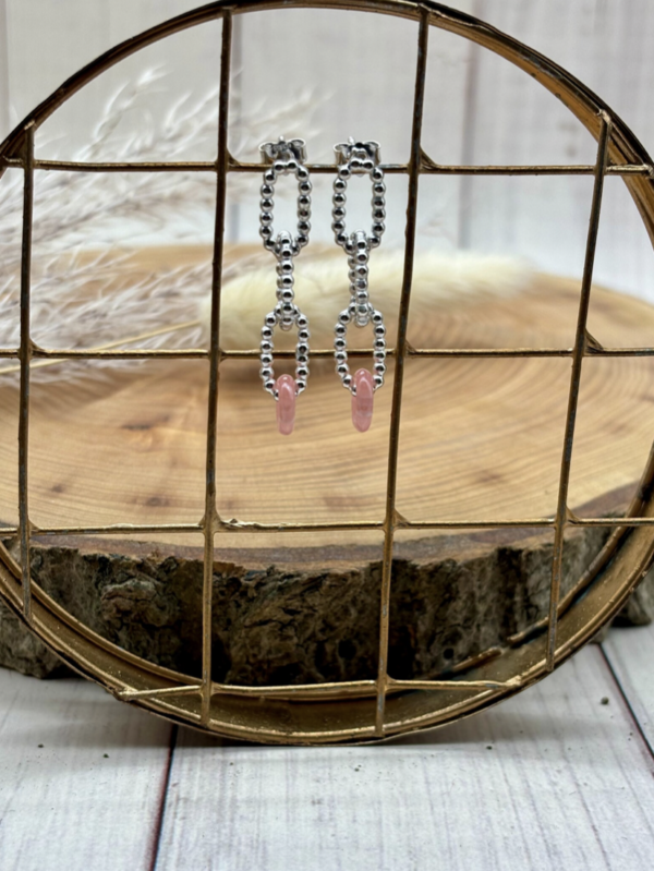 Ohrstecker silber - Rhodochrosite – Bild 6