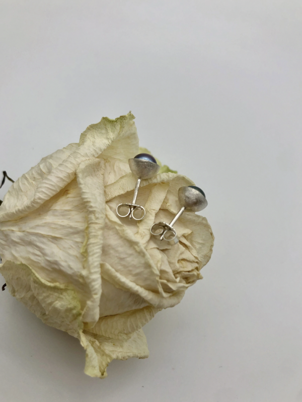 Ohrstecker silber - Süßwasserperle – Bild 4