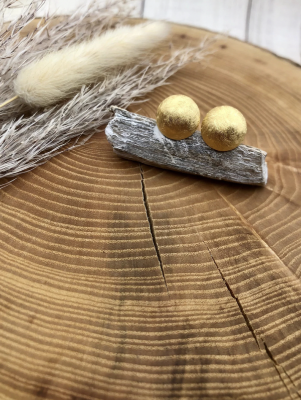 Ohrstecker silber - gold plattiert rund – Bild 2