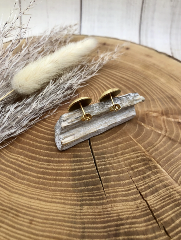 Ohrstecker silber - gold plattiert rund – Bild 3
