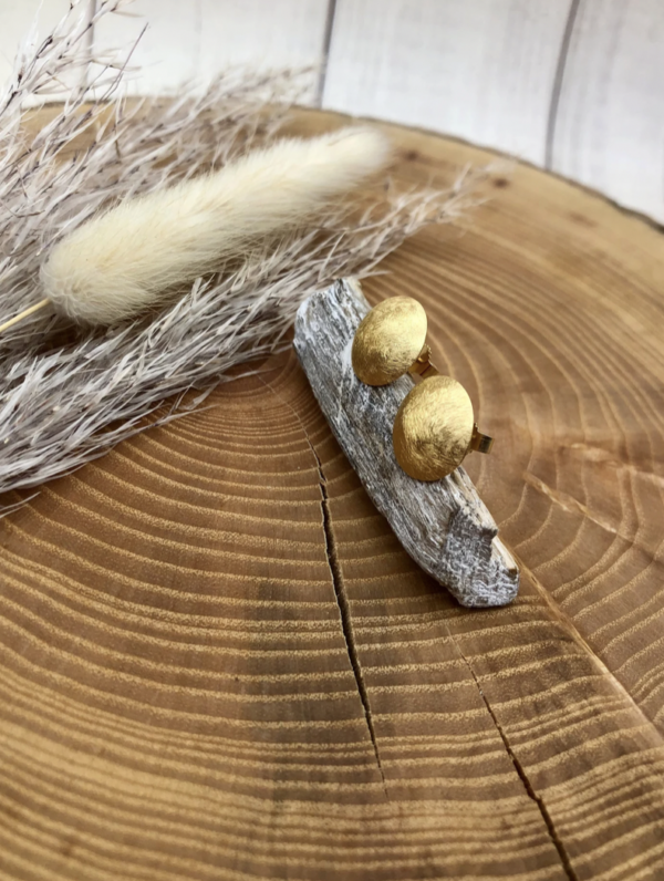 Ohrstecker silber - gold plattiert rund – Bild 4