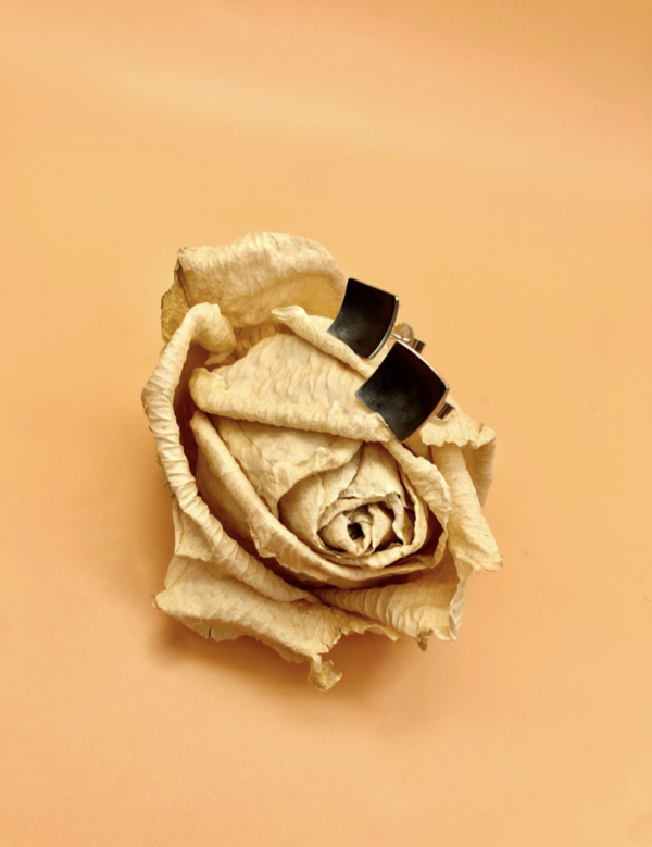 Ohrstecker silber - quadratisch gebogen – Bild 8