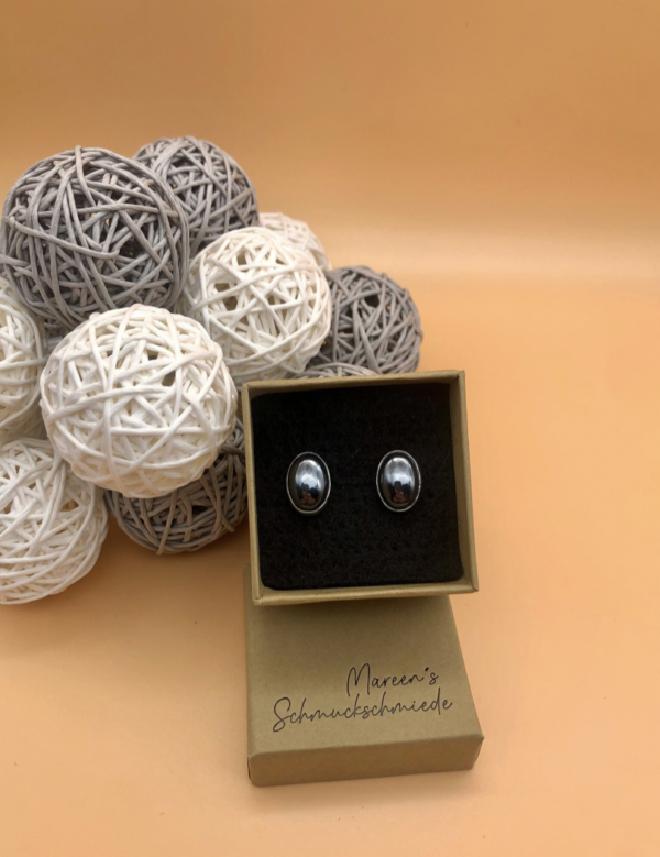 Ohrstecker silber - Hämatit – Bild 2