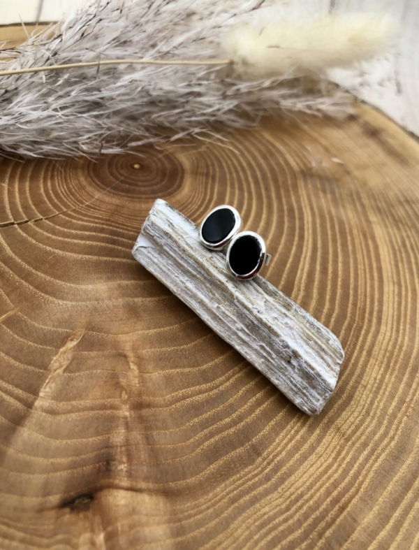 Ohrstecker silber - Onyx – Bild 2