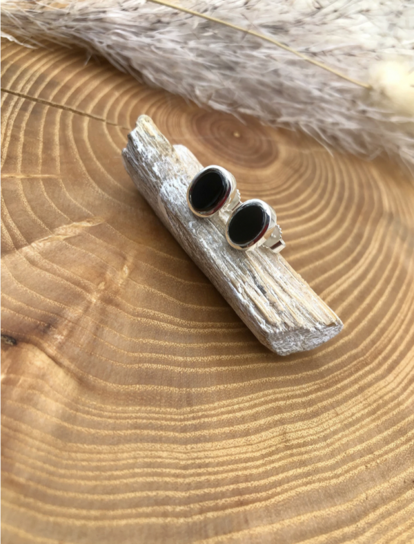 Ohrstecker silber - Onyx – Bild 3
