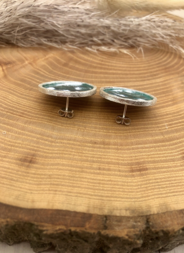 Ohrstecker silber - Emaille türkis – Bild 4