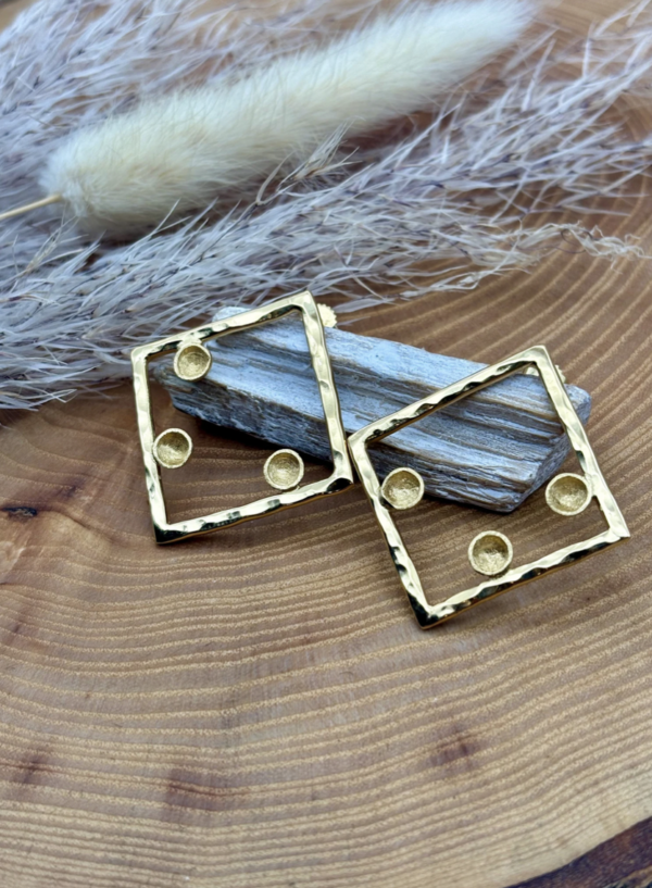 Ohrstecker silber - vergoldetes Karree – Bild 2