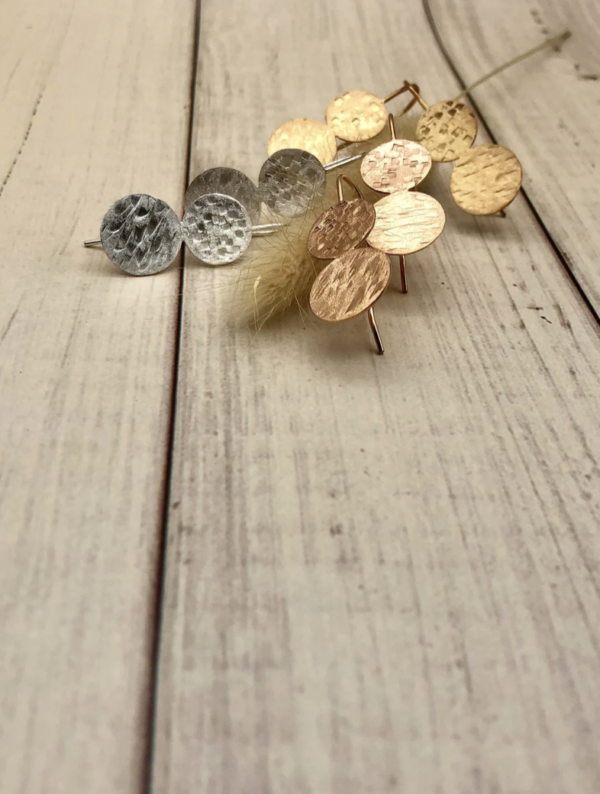 Ohrhaken silber - Hammerschlag – Bild 5