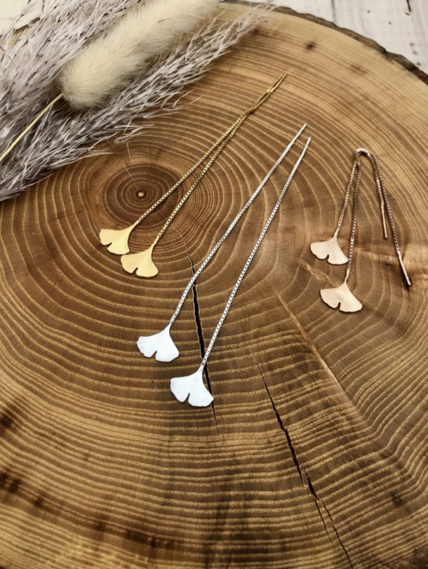 Ohrhaken silber - Gingko – Bild 2
