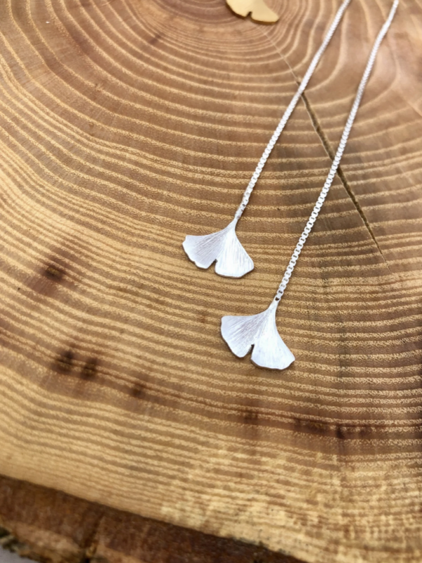 Ohrhaken silber - Gingko – Bild 4