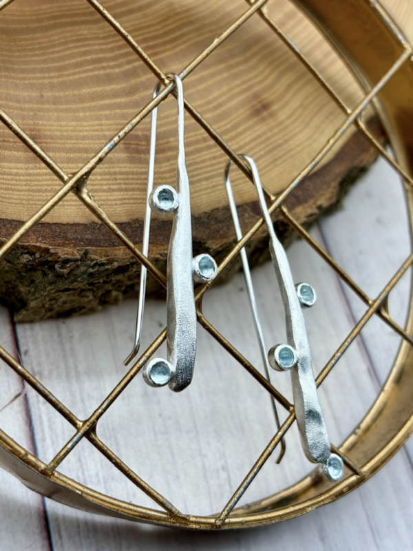 Ohrhaken silber - Aquamarin – Bild 2