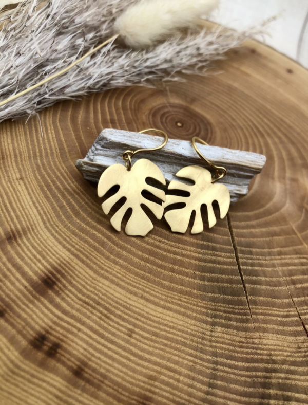 Ohrhaken silber - Monstera – Bild 5