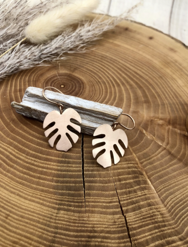 Ohrhaken silber - Monstera – Bild 6