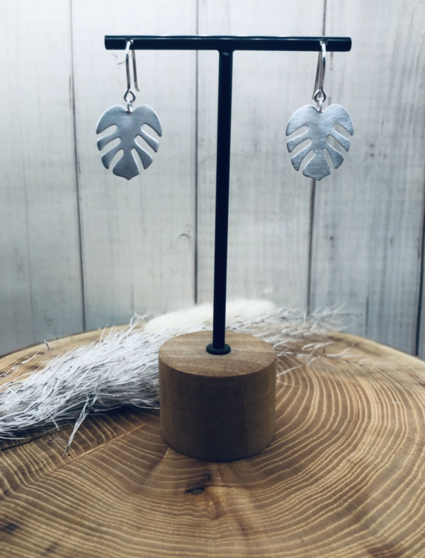 Ohrhaken silber - Monstera – Bild 7