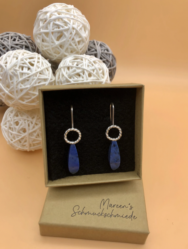 Ohrhaken silber - Dumortierit – Bild 4