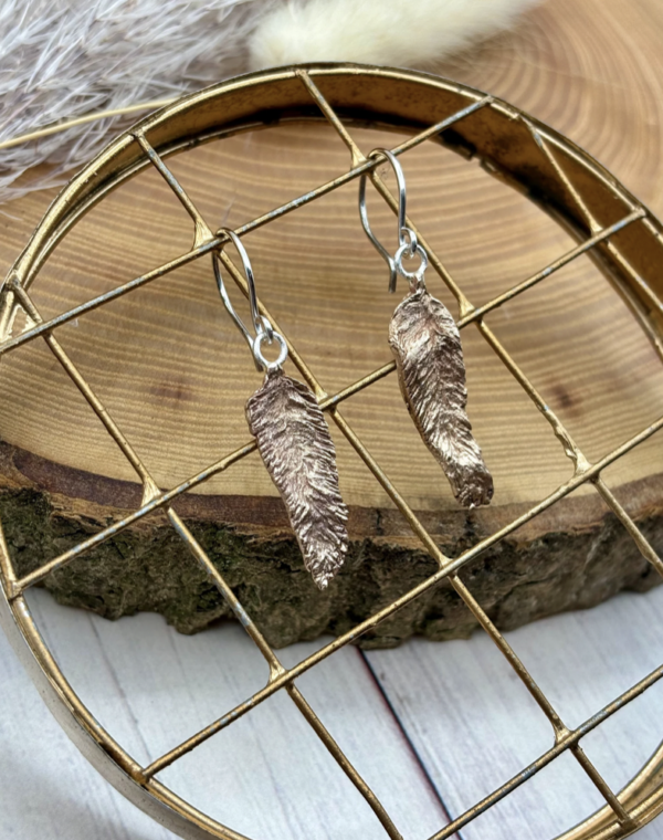Ohrhaken Bronze - Feder – Bild 2