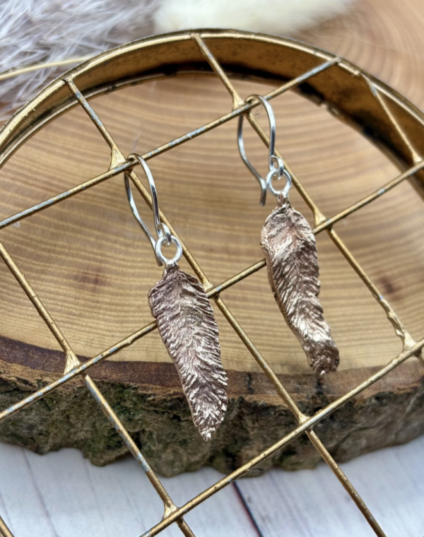 Ohrhaken Bronze - Feder – Bild 3