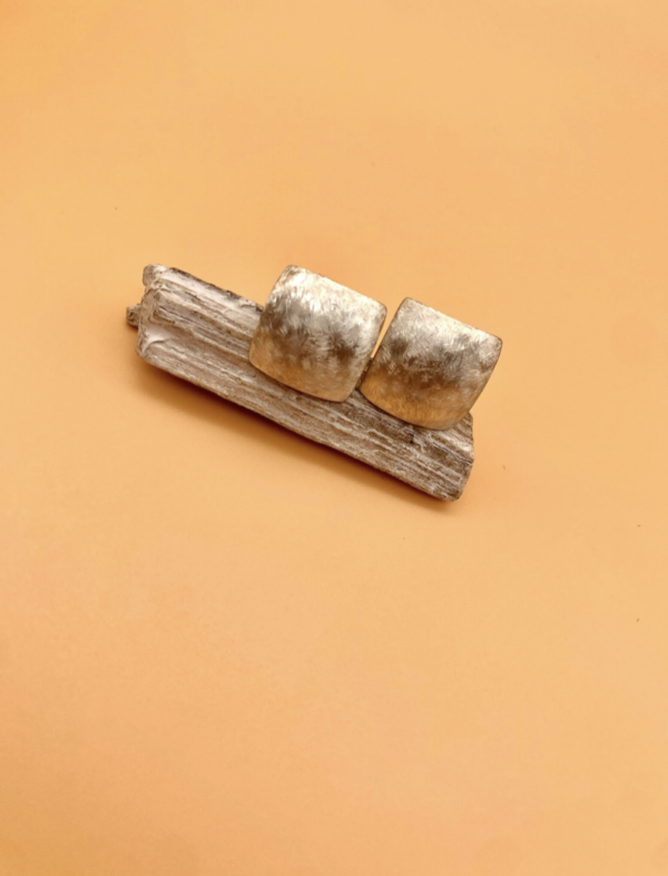 Ohrclip silber - viereckig – Bild 2