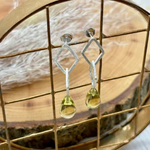 Ohrstecker silber - Citrin gelb