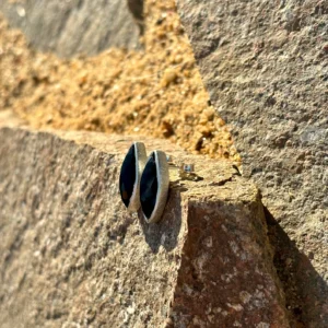 Ohrstecker silber - Onyx oval