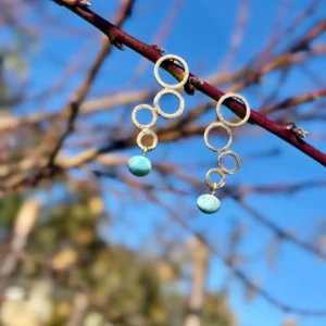 Ohrstecker gelbgold - Larimar