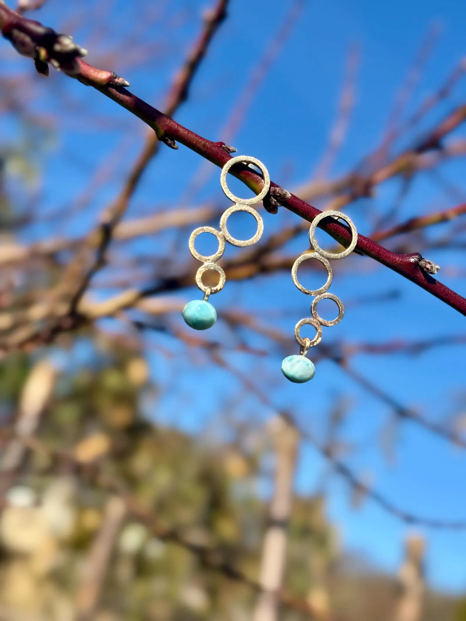 Ohrstecker gelbgold - Larimar