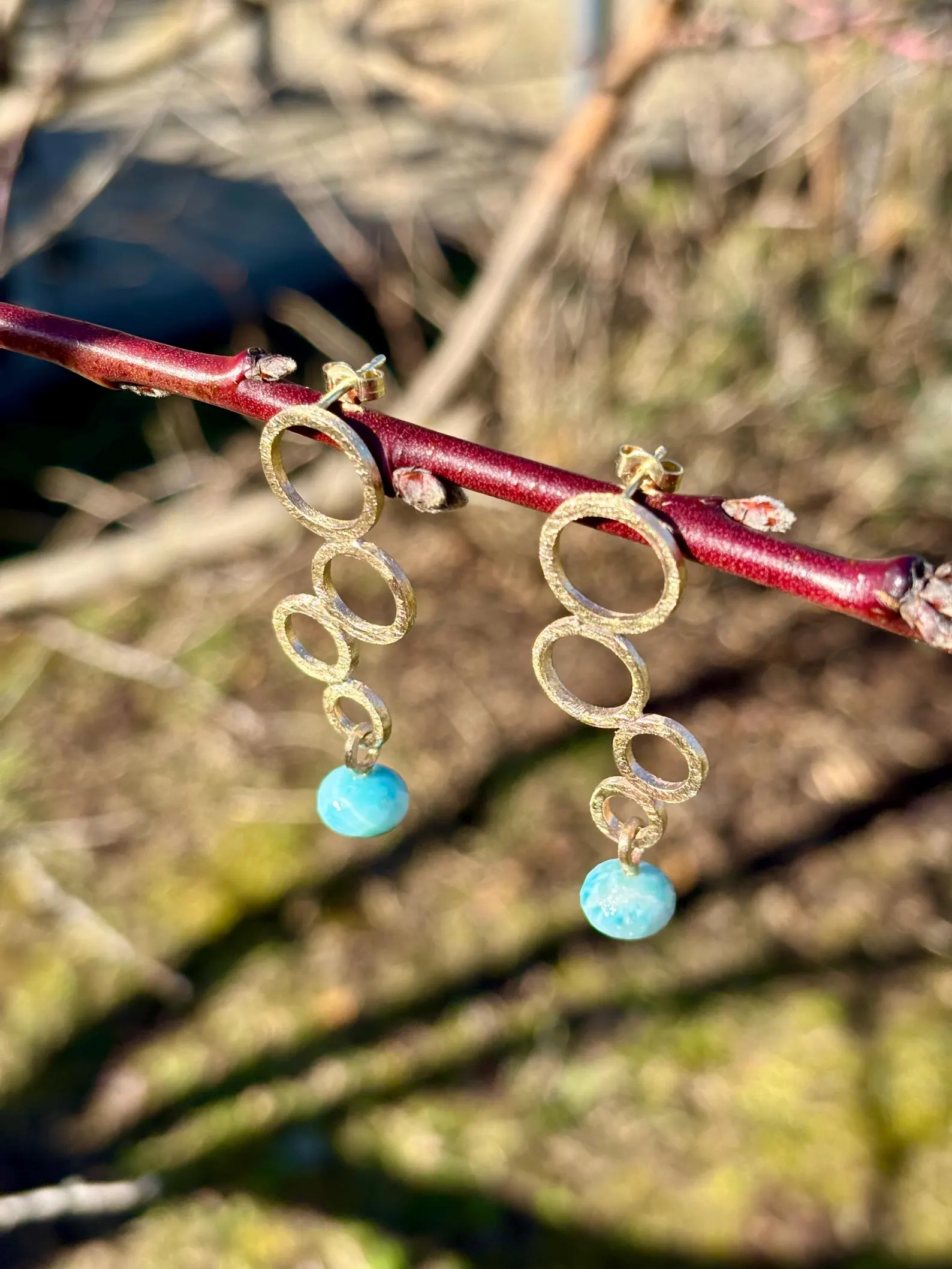 Ohrstecker gelbgold - Larimar – Bild 8