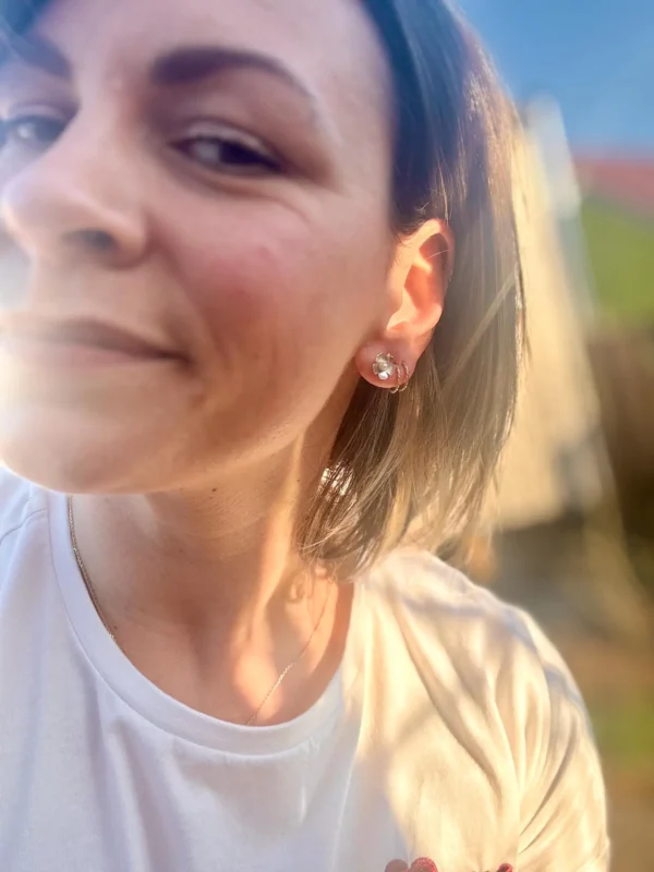 Ohrstecker silber - Perlenblüte – Bild 3