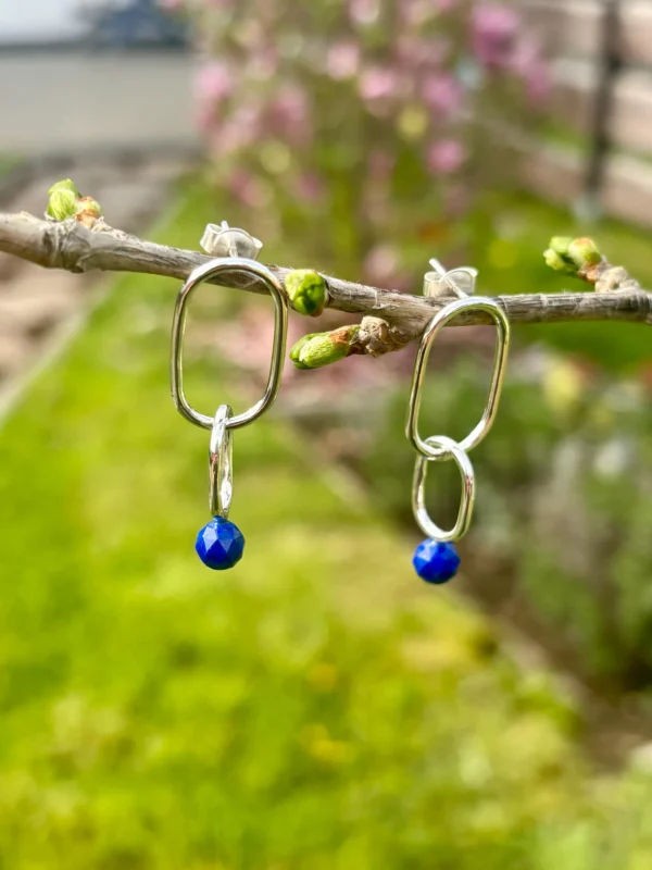 Ohrstecker silber - Lapislazuli blau – Bild 2