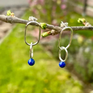 Ohrstecker silber - Lapislazuli blau