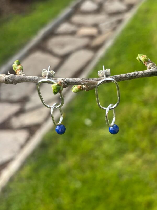 Ohrstecker silber - Lapislazuli blau – Bild 3