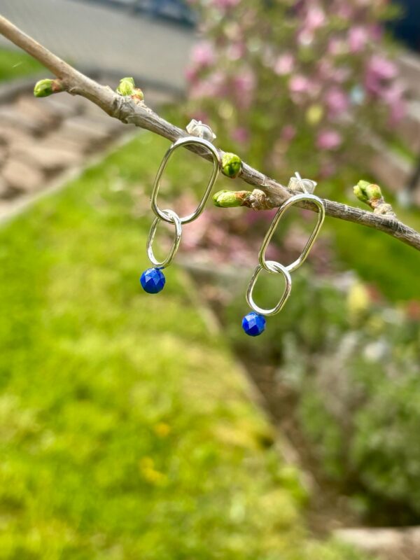Ohrstecker silber - Lapislazuli blau – Bild 4
