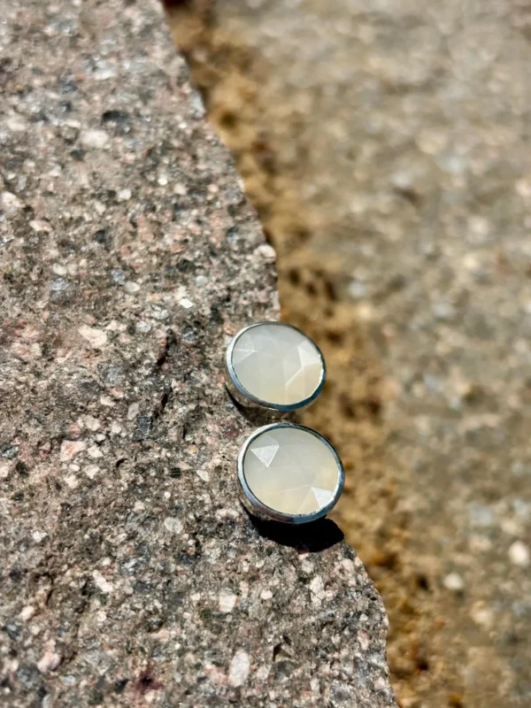 Ohrstecker silber - Mondstein – Bild 3