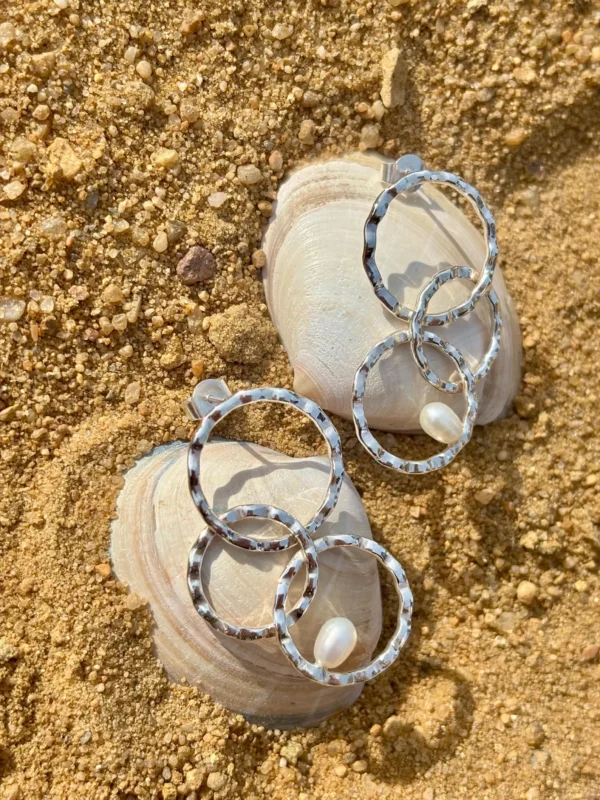 Ohrstecker silber - Süßwasserzuchtperle Ringe – Bild 4