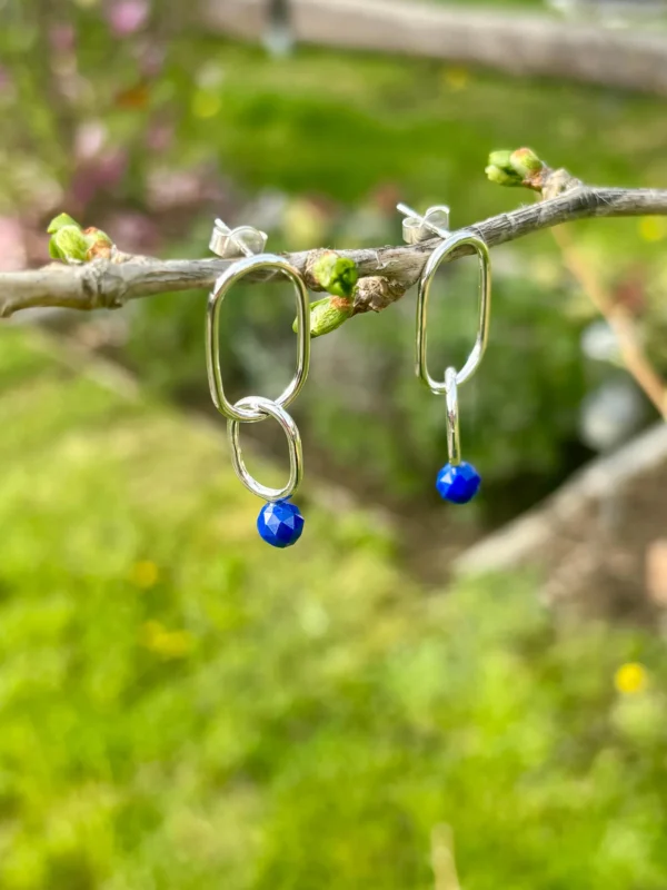 Ohrstecker silber - Lapislazuli blau – Bild 7