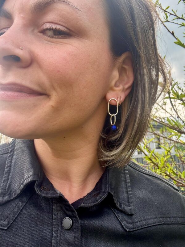 Ohrstecker silber - Lapislazuli blau – Bild 8