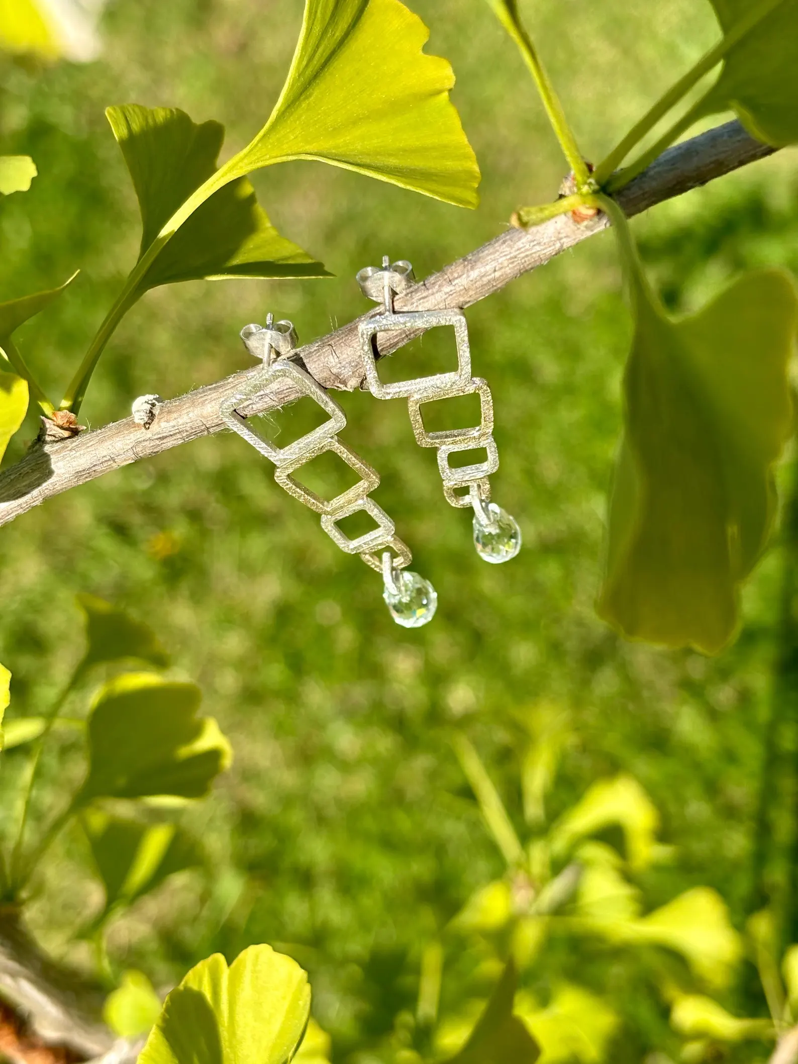 Ohrstecker silber - Prasiolith – Bild 2