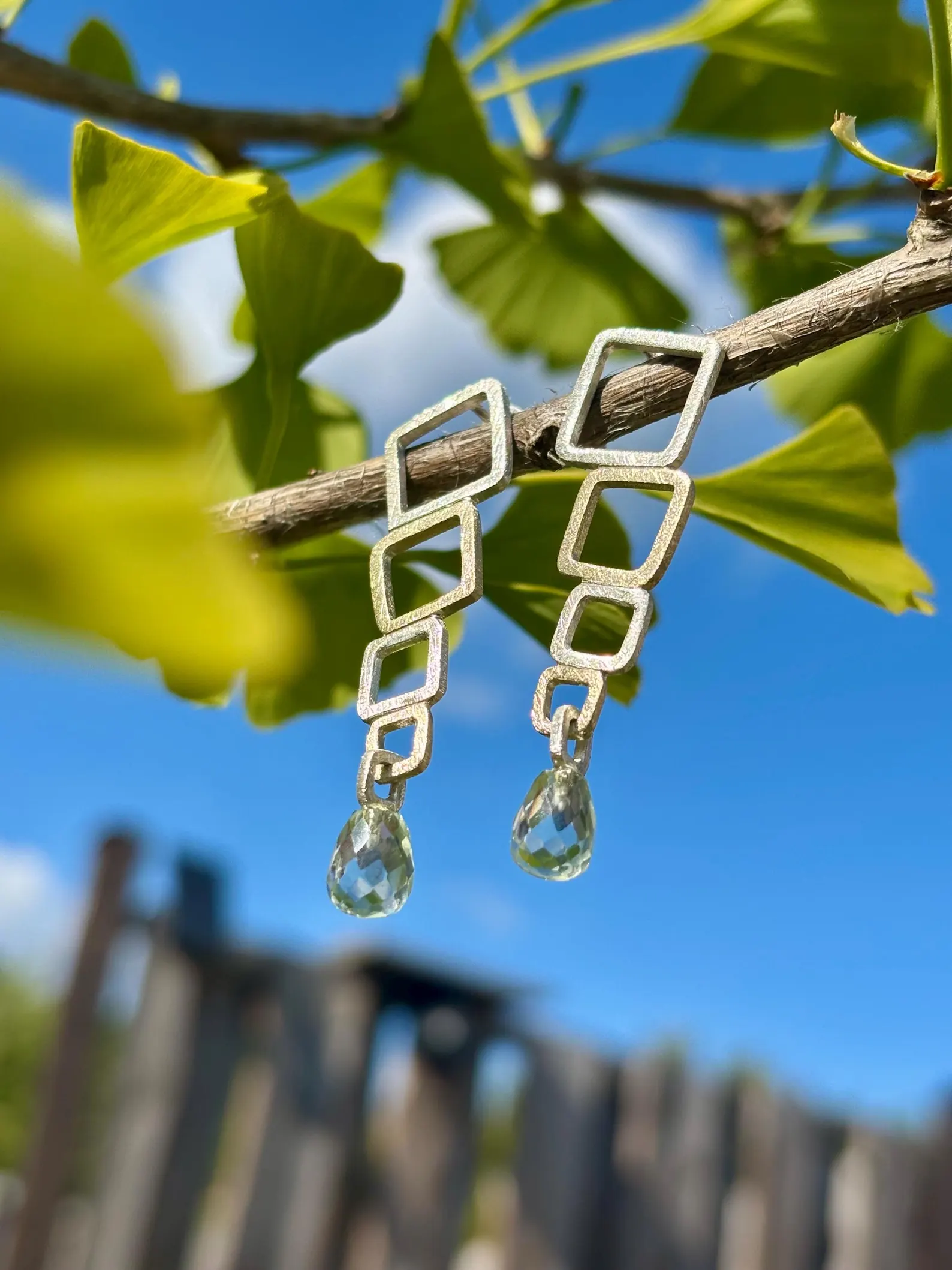 Ohrstecker silber - Prasiolith – Bild 4