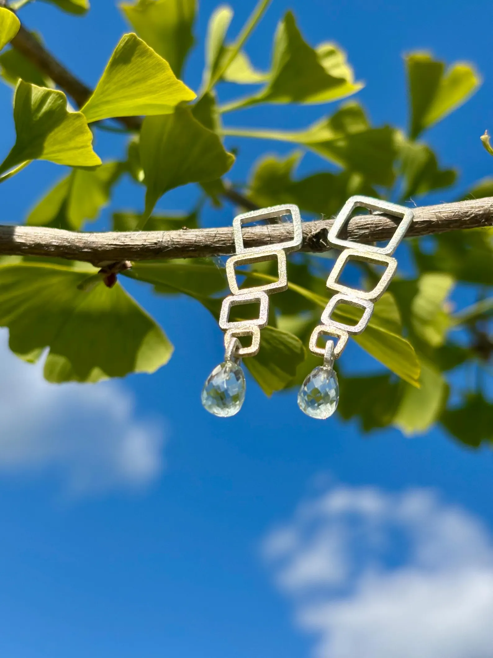 Ohrstecker silber - Prasiolith – Bild 7