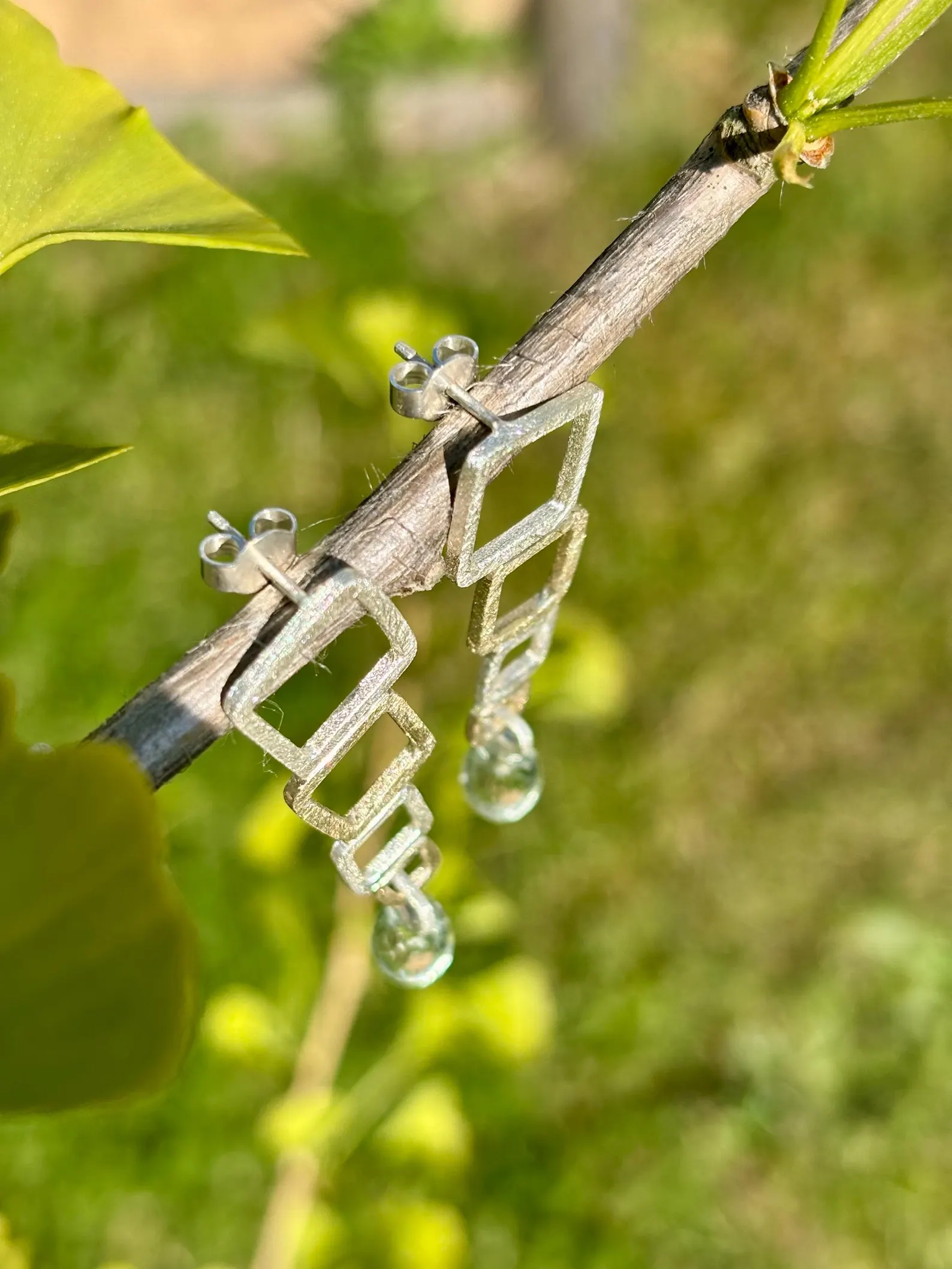 Ohrstecker silber - Prasiolith – Bild 5