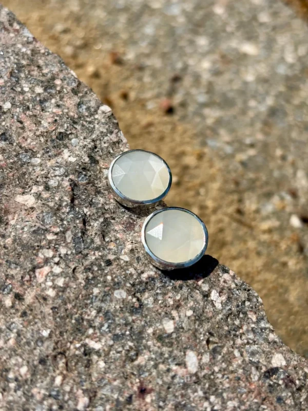 Ohrstecker silber - Mondstein – Bild 6