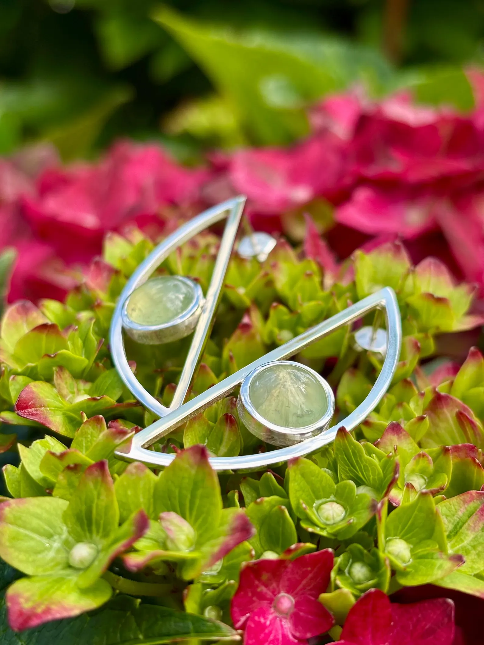 Ohrstecker silber - Prehnite – Bild 2