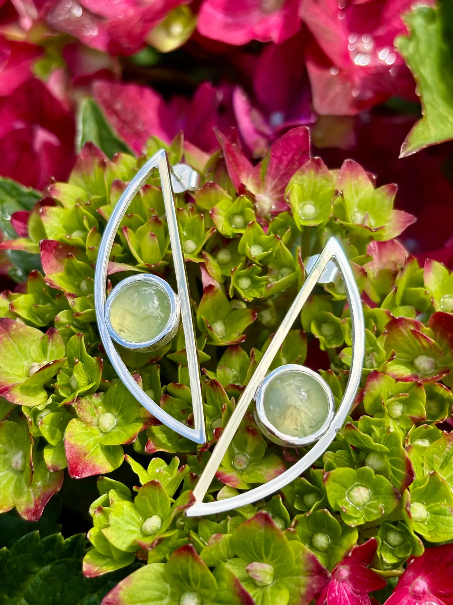 Ohrstecker silber - Prehnite – Bild 3