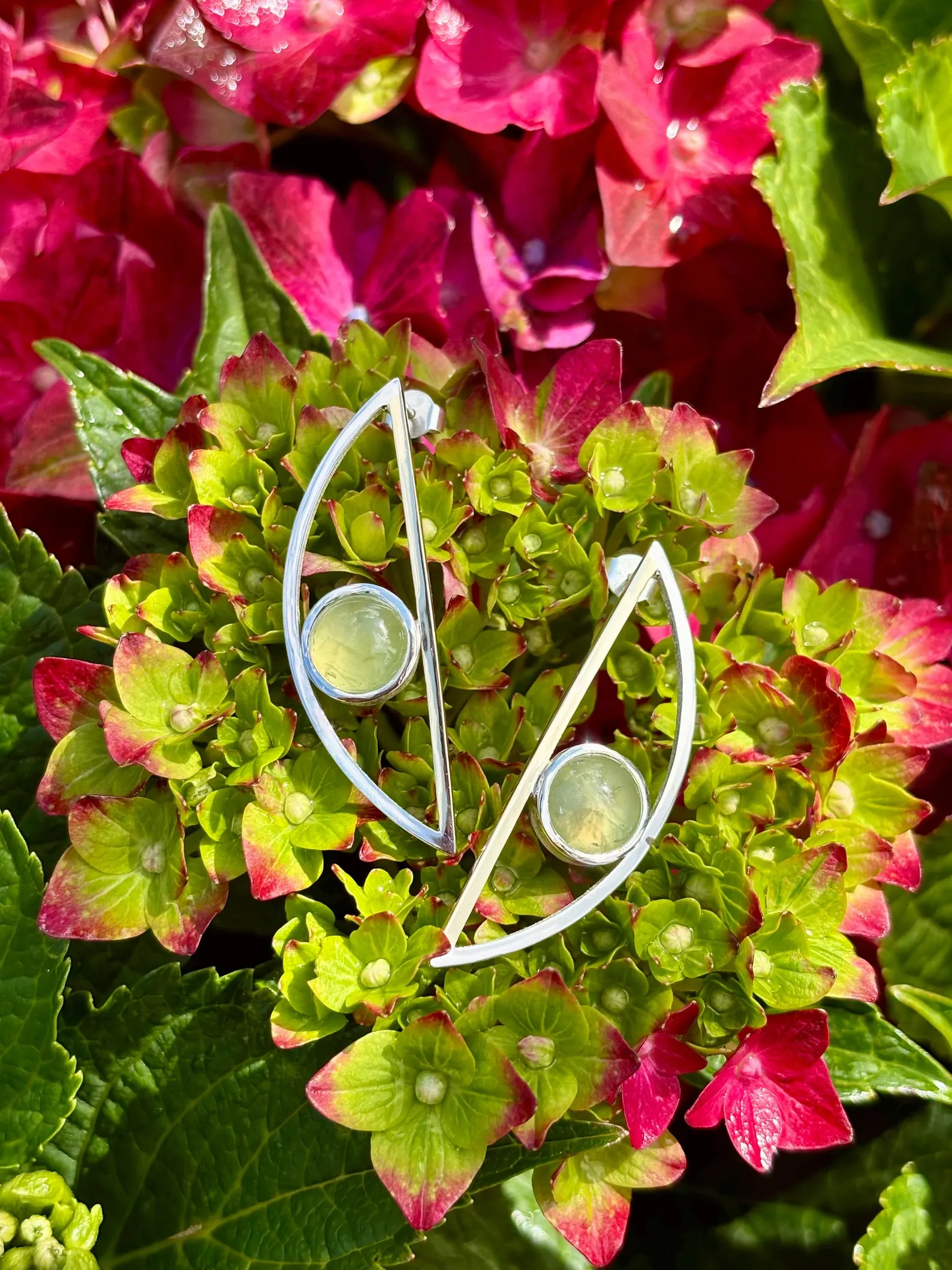 Ohrstecker silber - Prehnite – Bild 5