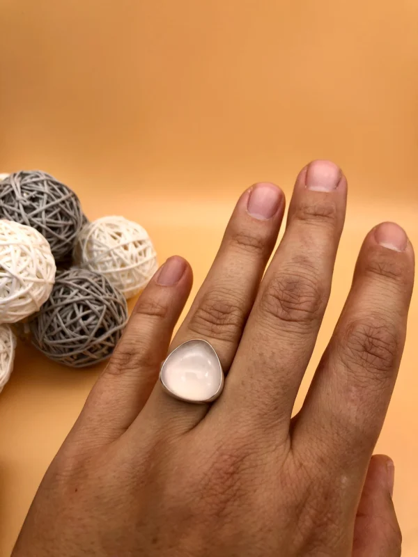 Ring silber - Rosenquarz Größe 59 – Bild 7